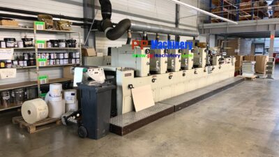 Alternative view of 2003 Codimag Viva 340 5 colours offset + Flexo  varnishing intermittend label printing press roll to roll
