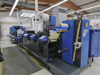 Alternative view of Gallus TCS 250 Intermittent offset label press with flexo varnishing and flat bed die cutter