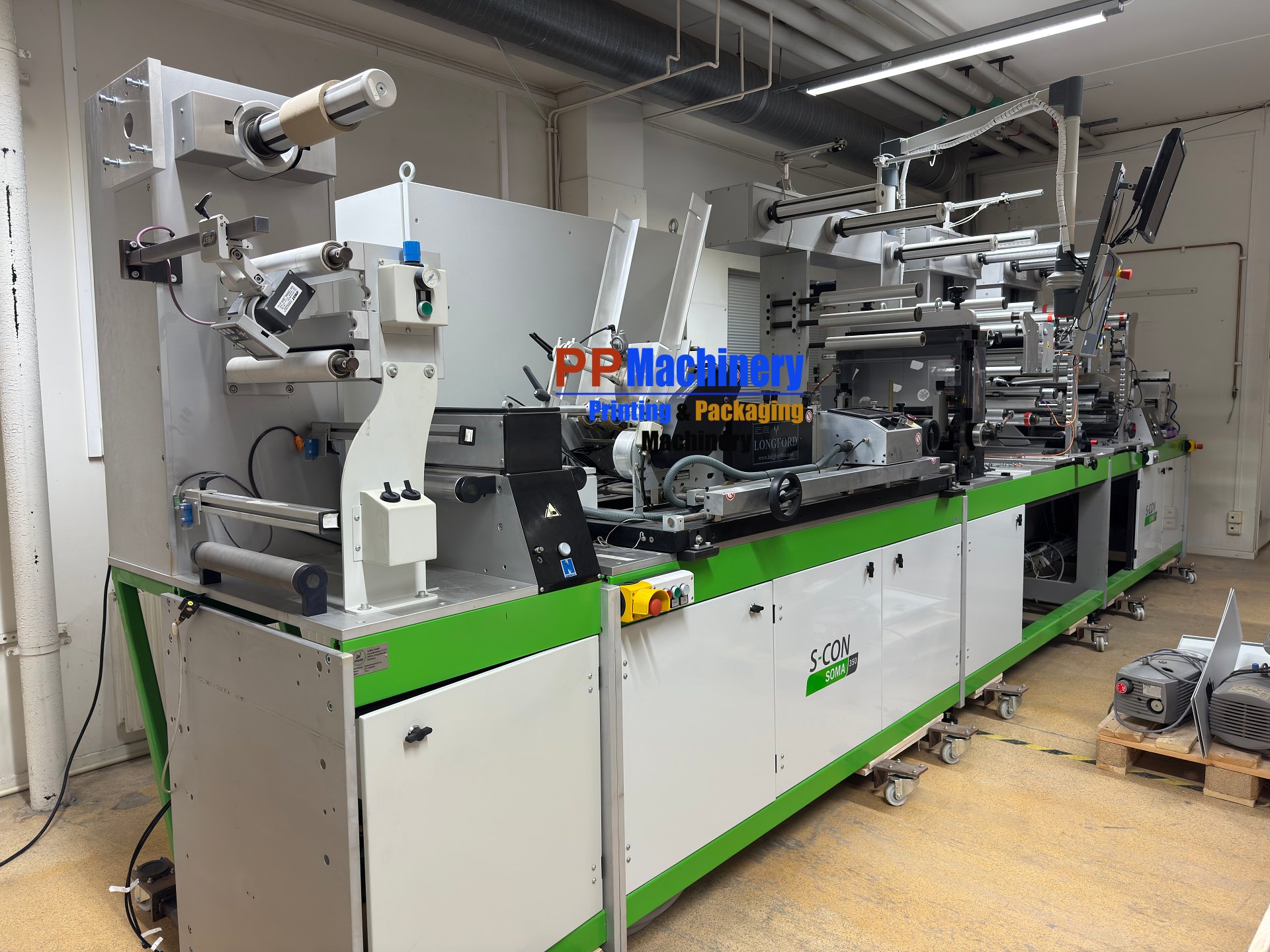 SPILKER S–CON STARLINE 350 Label finishing line with booklet unit