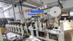 Alternative view of Omet FX 330 8 colours flexo label press in production cold foil, double rotary die cutter